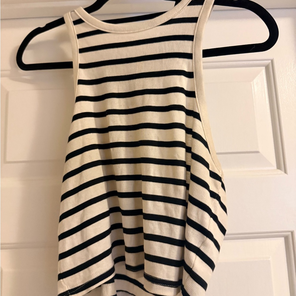 H&M Black and White Striped Tank Top